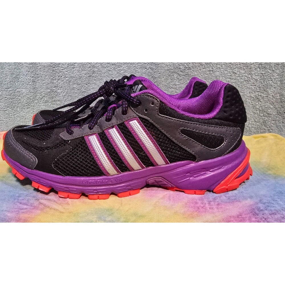 Adidas Duramo 5 TR Womens 7 Black Purple Trail Running Shoes G97165 Traxion